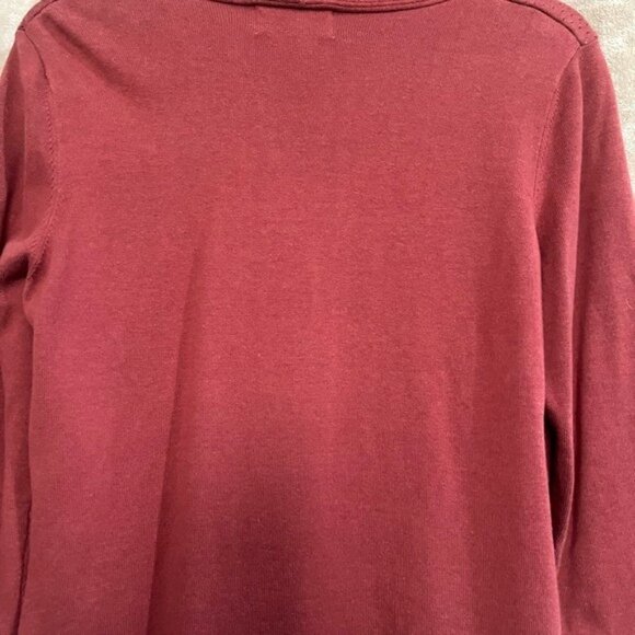 Alfred Dunner Petite Rust Cardigan Chevron Patterned Zig Zag Open Knitwear PL - Picture 13 of 16